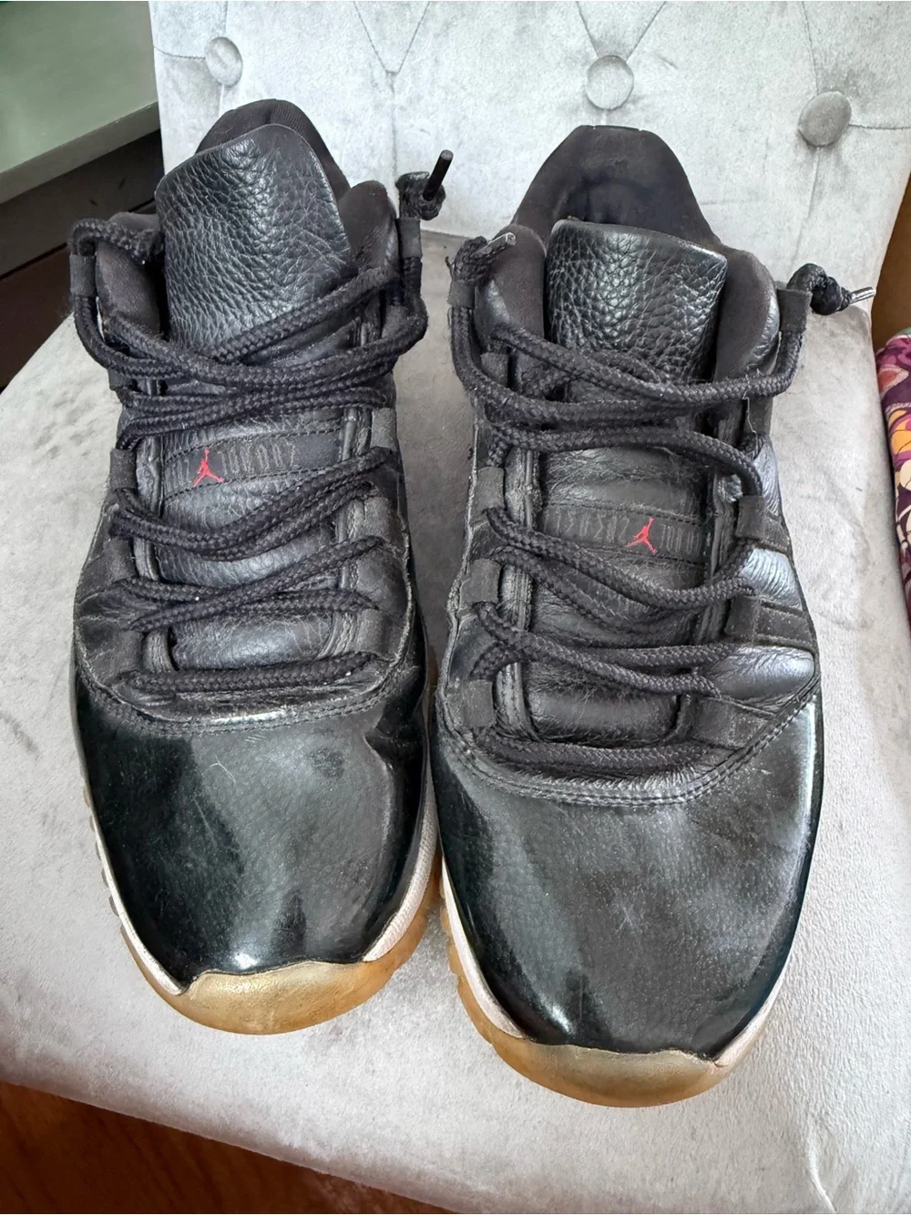 Jordan Men's Black and Gum Low-Top Sneakers